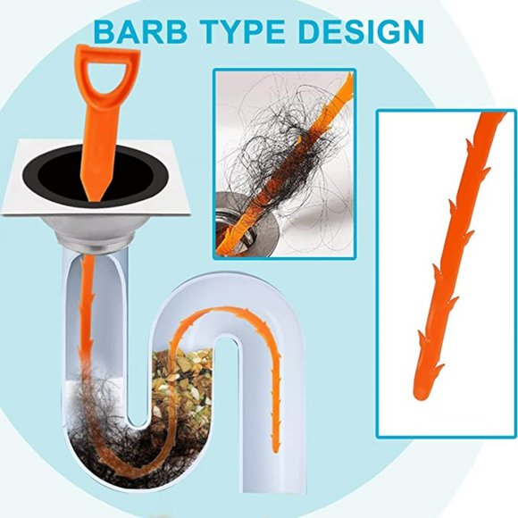 Kitchen Aussua 25 Inch Hair Drain Cleaner Tool 2 Inch Drain Clog